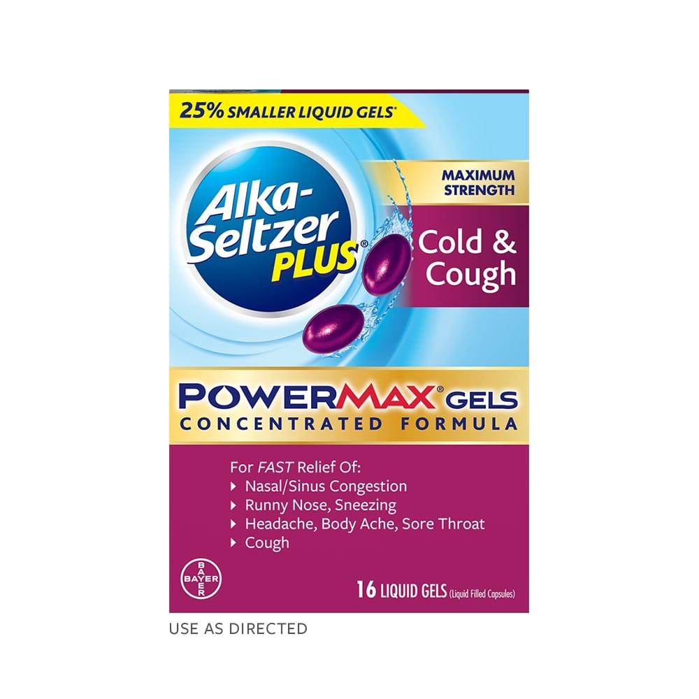 ALKA-SELTZER PLUS<span class="small-symbol">®</span> MAXIMUM STRENGTH COLD & COUGH POWERMAX<span class="small-symbol">®</span> GELS