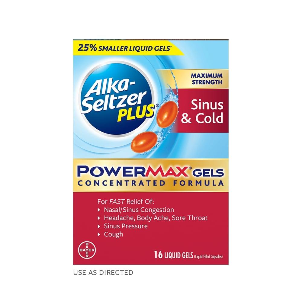 ALKA-SELTZER PLUS® MAXIMUM STRENGTH SINUS & COLD POWERMAX® GELS